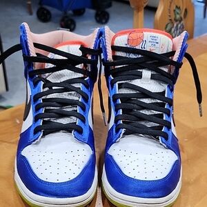 Nike Kids Blue and White High-Top Sneakers